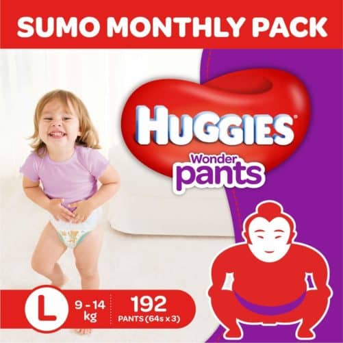 Amazon Deal – Huggies Wonder Pants Diapers Sumo Pack, Large (192 Count) @ 1683RS post thumbnail image