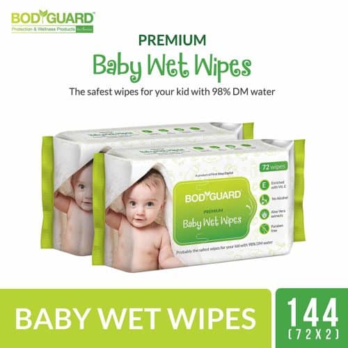 Amazon Deal – BodyGuard Premium Paraben Free Baby Wet Wipes with Aloe Vera – 72 Wipes (Pack of 3) @ 139RS post thumbnail image