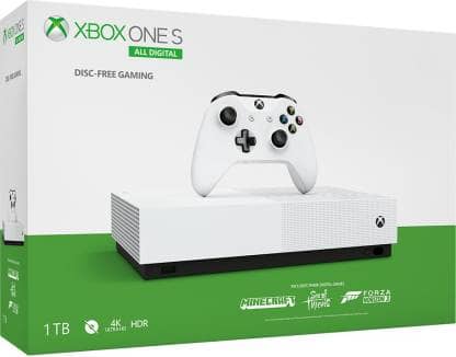 Flipkart Deal – Microsoft Xbox One S – All Digital Edition 1 TB with Minecraft, Forza Horizon 3, Sea of Thieves  (White) @ 15990RS post thumbnail image