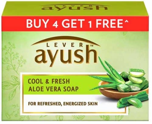 Amazon Lightning Deal – Lever Ayush Cool & Fresh Aloe Vera Soap, 100 g each (Buy 4 Get 1) @ 90RS post thumbnail image