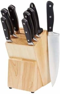Amazon Lightning Deal – AmazonBasics Premium Stainless Steel Knife Set with Block, 9-Pieces (8 Knives and 1 Wooden Block), Black @ 1399RS post thumbnail image