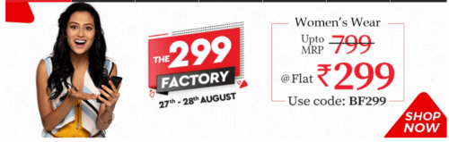 Brand Factory Online Deal – Buy Any 1 Quantity Of Women’s Clothing At Flat 299RS post thumbnail image