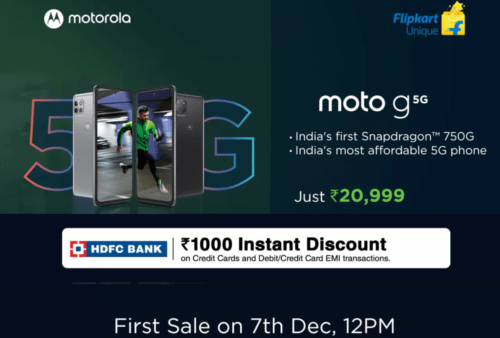 Upcoming Mobile : Motorola G 5G First Sale On 7th December 2020 On Flipkart @ 20999RS post thumbnail image